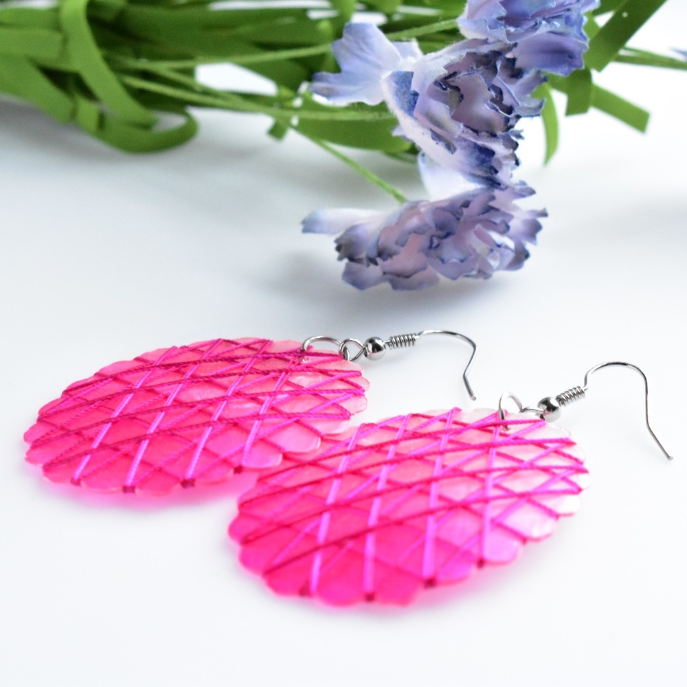 Hot Pink Drop Earrings